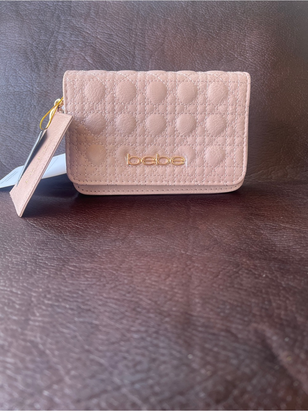 bebe Quilted Mini purse in Blush pink